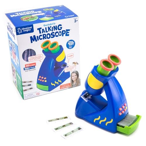 Image of Learning Resources GeoSafari Jr. Talking Microscope Featuring Bindi Irwin: Microscope for Kids, STEM & Science Toy, Interactive Learning, Kids Microscope, Toy Gift Ages 3+
