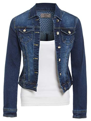 Image of SS7 Womens Indigo Denim Jacket Ladies Stretch Jean Jackets