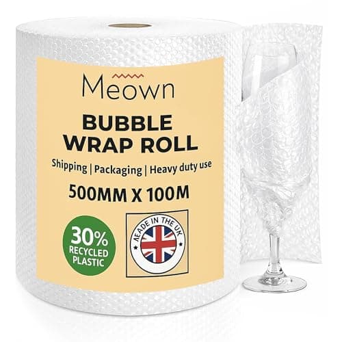 Image of Meown Bubble Wrap 500mmx100m - Premium Quality Bubble Wrap Roll - Packaging Material for Shipping and Storage, Protect Your Goods with Ease