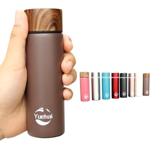 Image of Stainless Steel Water Bottle, Mini Flask 150ML,Coffee Vacuum Small Flasks Small Capacity Portable Travel Drink Water Bottle Insulated Cup (Matte Coffee Color)