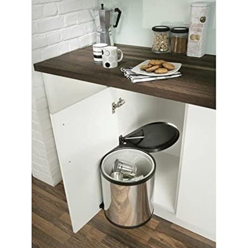 Image of Britten & James Stainless Steel Cupboard Waste Bin with Lid for Kitchen 15 Litre