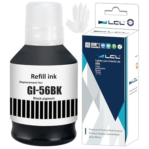 Image of LCL Compatible Ink Bottle GI-56 GI-56BK (1PK Black 170ml) Replacement for Canon MAXIFY GX7050 GX6050 GX5050 GX4050 GX3050 Printers