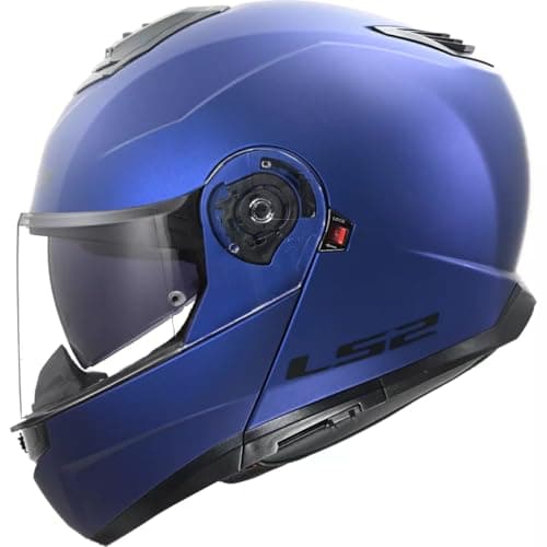 Image of LS2 FF908 STROBE II Modular Flip Front Motorcycle Helmet. Matt Navy Blue - (L) 59-60 cm