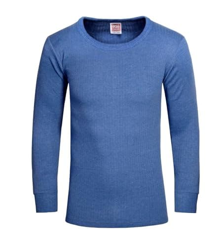 Image of ITRAT® Mens Thermal Underwear Vests Long Sleeve Tops, Thermal T-Shirt Warm Underlayer Winter Thermals Base Layer Clothing Men Vest Top Size S-XXL (Large, Blue)