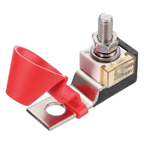 Image of sourcing map Terminal Fuse, 100A Terminal Block Fuse, 58V DC Marine Rated Battery Fuse and Terminal Block, with Fuse Holder, for the Circuit Protection of Automobiles Ships