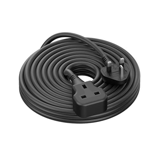 Image of Heavy Duty Extension Lead Outdoor Extension Cord 5m Long Power Strip Black Cable Single Plug Socket 13 Amp For Garden