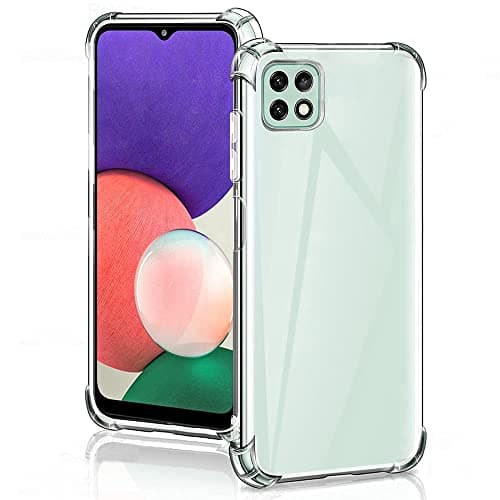 Image of Hually Case for Samsung Galaxy A22 5G, (6.6 Inch) Clear Case with Shockproof Bumper, Anti-slip Soft TPU Protective Cover for Samsung Galaxy A22 5G - Transparent