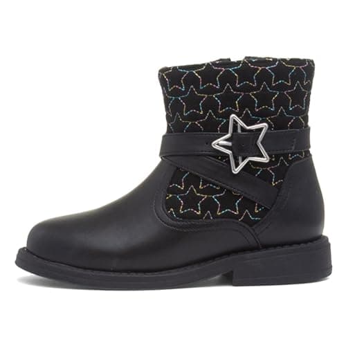 Image of Walkright Leanne Girls Black Star Ankle Boot - Size 9 Child UK - Black