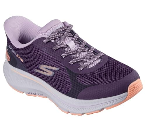 Image of Skechers Women's Go Run Consistent 2.0 Captiva Slip-On Sneakers, Dark Purple Textile/Trim, 5 UK