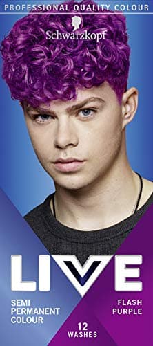 Image of Schwarzkopf Live Men Semi-Permanent Hair Colour, Fade Resistant Statement Hair Dye for Him, 094 Flash Purple Shade