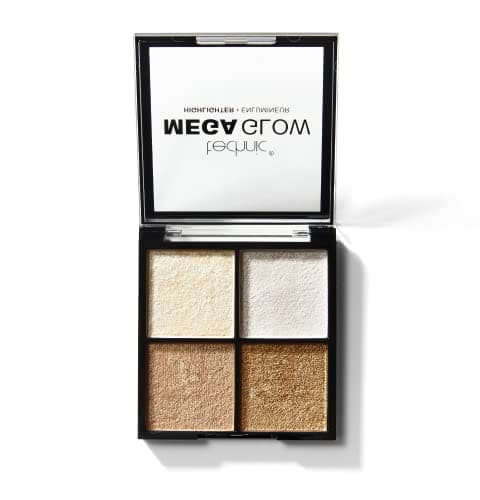Image of Technic Mega Glow Highlighter Palette - 4 Highly Pigmented, Long Lasting Shimmer Powders That Blend Beautifully To Highlight and Enhance Makeup On All Skin Tones - 10g