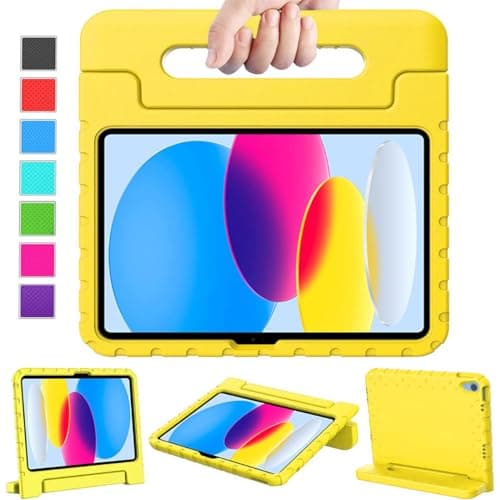 Image of KNEKT Shockproof Kids Case for iPad 11th Generation A16 11" 2025, 10th Generation 10.9" 2022 & iPad Air 11'' 2024, iPad 10th/11th Gen Tough Case Lightweight with Stand and Convertible Handle (Yellow)