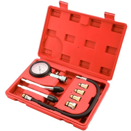 Image of DASBET 8PCS Petrol Engine Cylinder Compression Tester Kit | Compression Tester kit Fuel Cylinder Pressure Gauge for Petrol Gas Engine Automotive Tool Gauge 0-300 PSI for Cars Motorcycles