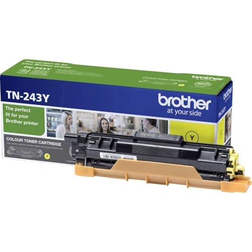 Image of Brother TN-243Y Toner Cartridge, Yellow, Single Pack, Standard Yield, Includes 1 x Toner Cartridge, Brother Genuine Supplies