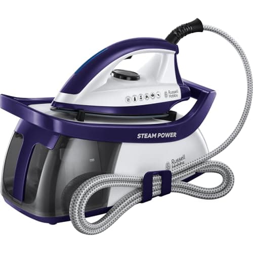 Image of Russell Hobbs Steam Iron [2600W,100g/min continuous steam] SteamPower (4.5 bar pressure, 60sec heat up time, 1.9m cord, 3 steam settings, 1.3 L tank, Ceramic soleplate, Anti-limescale) 24440