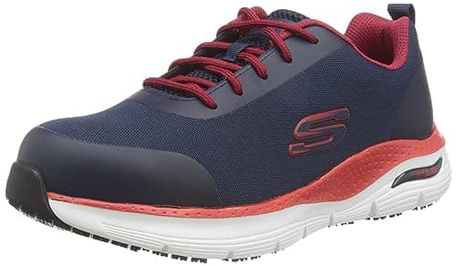 Image of Skechers Mens Arch Fit Sr Ringstap Trainers, Navy Red Textile Synthetic, 10 UK