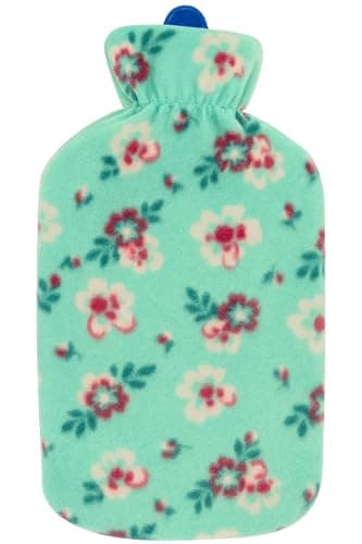 Image of Marco Paul 1.8L Hot Water Bottle with Cover – Floral Green & Pink Hot Water Bottle for Adults with Soft Fleece Cover – Luxury Heat Pad for Pain Relief, Hand Warmer, Back Warmer & Christmas Gifts