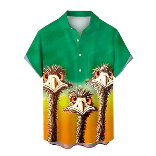 Image of Generic Hawaiian Floral Shirts for Men - Tropical Holiday Beach Shirts, Cool Short Sleeve, Non Iron, Button Down, Hawaiian Fancy Shirts, Summer Short-Sleeve Print Shirt, Green