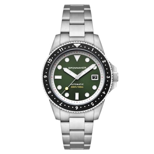Image of Spinnaker Men's 42mm Croft Pioneer Automatic Jade Green Watch with Solid Stainless Steel Bracelet SP-5136-22