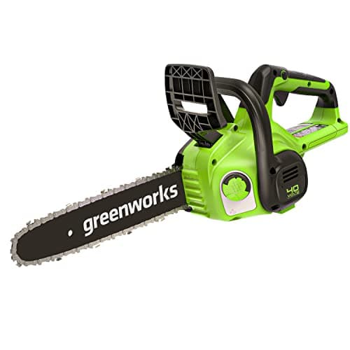 Image of Greenworks G40CS30II Cordless Chainsaw, 12 Inch (30cm) Bar Length, 4.2m/s Chain Speed, 2.6kg, Auto-Oiler without 40V Battery & Charger, 3 Year Guarantee