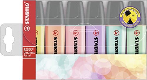 Image of Highlighter - STABILO BOSS ORIGINAL Pastel - 5 x Pack of 6 - Milky Yellow, Creamy Peach, Pink Blush, Lilac Haze, Hint of Mint, Touch of Turquoise