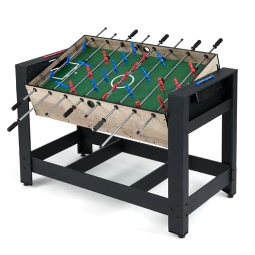 Image of COSTWAY 2 in 1 Multi Game Table, 122 cm Reversible Football & Pool Combo Table with 2 Foosballs, Cue Sticks, Triangle, Indoor Arcade Game Tables for Home, Party, Gathering