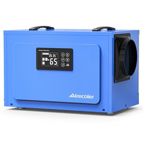 Image of Airecoler 60L Commercial Dehumidifier for Crawl Spaces & Basements with Drain Hose, Industrial Grade Water Damage Restoration for up to 250 m³, Auto Defrost, Memory Starting
