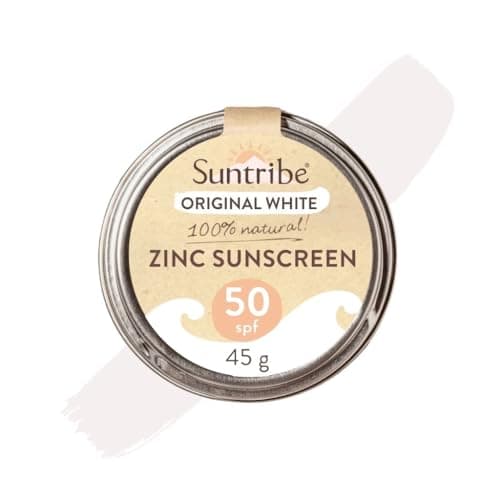 Image of Suntribe All Natural Zinc Sunscreen Face & Sport - SPF 30 - Organic - 100% Zinc - Reef Safe - 3 Ingredients - Water resistant - ORIGINAL WHITE (30 g)