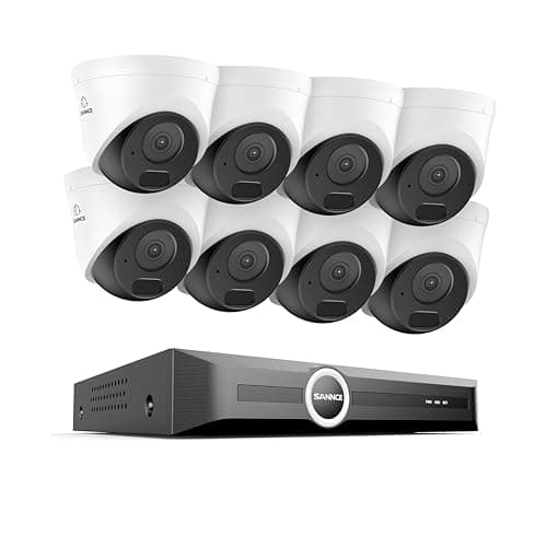 Image of SANNCE 8CH POE CCTV Camera Systems, 6MP Network Video Recorder PoE 8 Channel NVR with 8x 3MP Outdoor Security Camera for House Security, IP CCTV Camera Outdoor with Human/Vehicle Detection, NO HDD