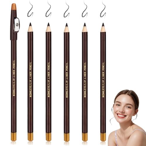 Image of 6 Pack Dark Brown Eyebrow Pencil Set with Sharpener, Long Wear Waterproof Brow Pencil for Natural Brow Definition, Easy Application for Everyday Shaping and Makeup
