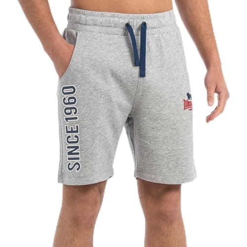 Image of Lonsdale Men's Skaill Shorts, Marl Grey/Navy/Red, L