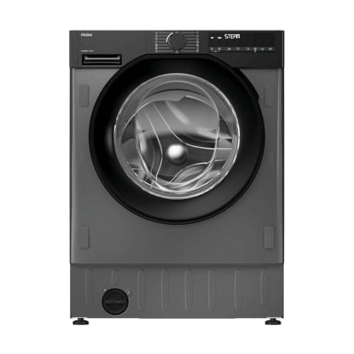 Image of Haier Series 6 Integrated Washing Machine, 9 Kg Wash Capacity, 1600 RPM, A-30 percent Rated, hOn App Connectivity, Anti-Bacterial Treatment, Graphite and Black, 60x53x82 cm - BHA6S69M6DB9RJ80