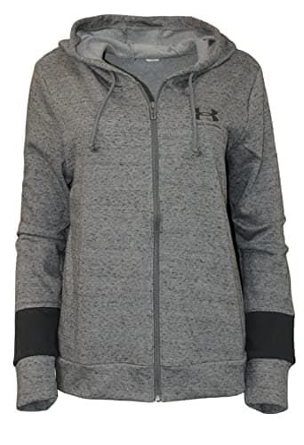 Image of Under Armour Women's UA Rival Terry Colorblock Full-Zip Hoodie 1373067 (as1, alpha, m, regular, regular, Grey 012, Medium)