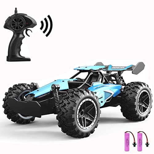 Image of SZJJX Remote Control Cars – 2.4GHz High-Speed RC Car for Kids, 15KM/H+ 2WD Off-Road Remote Controlled Car with 2 Rechargeable Batteries, Electric Remote Control Truck Toy for Boys & Girls Gifts (Blue)