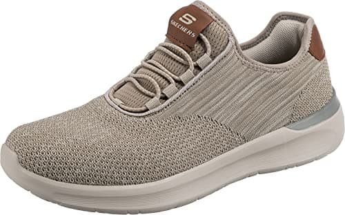 Image of Skechers Men's Lattimore Coringa Sneaker, Taupe Knitted Mesh, 10 UK