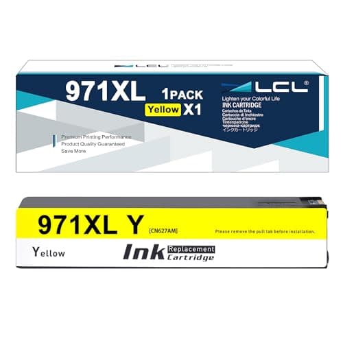 Image of LCL 971XL High Yield Yellow Ink Cartridge Replacement for HP 971 971XL CN624AE CN628AE Replacement for HP Officejet Pro X451DN X451DW X476DN X476DW X551DW X576DW X576dn MFP (1-Pack)