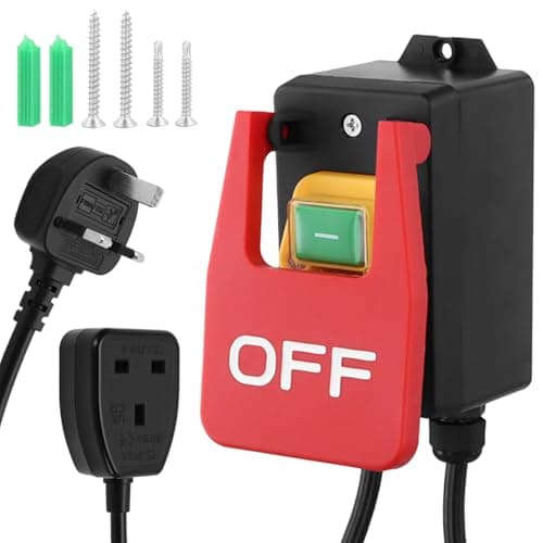 Image of QWORK® 250V Single Phase On/Off Safety Switch With Socket for Router Table, 16A