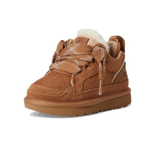 Image of UGG T Lowmel Unisex Children's Trainers, maroon, 10 UK