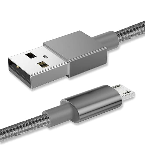 Image of Micro USB Cable Braided USB A to Micro Charge Cable Android Charger Cable Data Sync Cord Compatible with Samsung Galaxy J7,S7,S6,Kindle Fire,Fire HD Tablets, HTC,LG,Moto,Huawei (1 Metre)