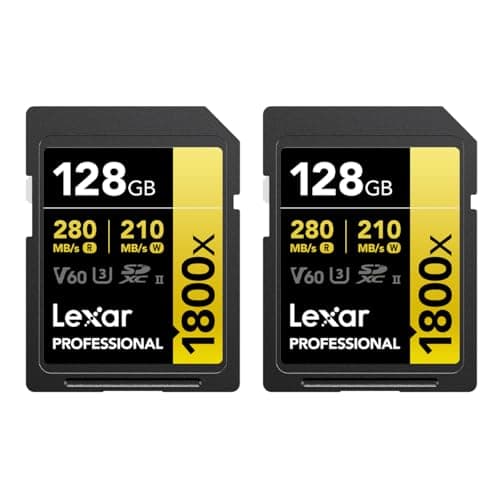 Image of Lexar Gold Series Professional 1800x 128GB UHS-II SDXC Memory Card, 2-Pack