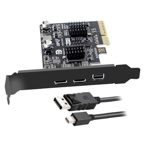 Image of CY PCI-E Express 4x & Mini Displayport 1.4 Input to Dual 10Gbps USB 3.1 Type-C USB-C & 4K 60hz Output Desktop Graphics Expansion Card Adapter ASM3142