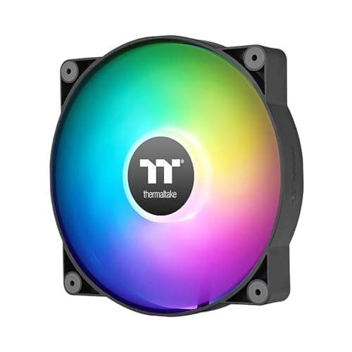 Image of Thermaltake CT200 ARGB PWM Fan Single Pack, PWM Controlled 500~900 rpm, 5V Motherboard Sync, 16.8 Million Color 9 Addressable LEDs, Airflow 131.6 CFM, Hydraulic Bearing, 200mm, Black, CL-F179-PL20SW-A