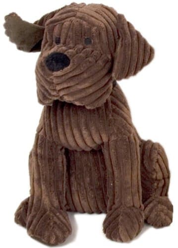 Image of Take Me Home Cute Dog Door Stop - Chunky Cord Ribbed Dog 28cm (Brown)