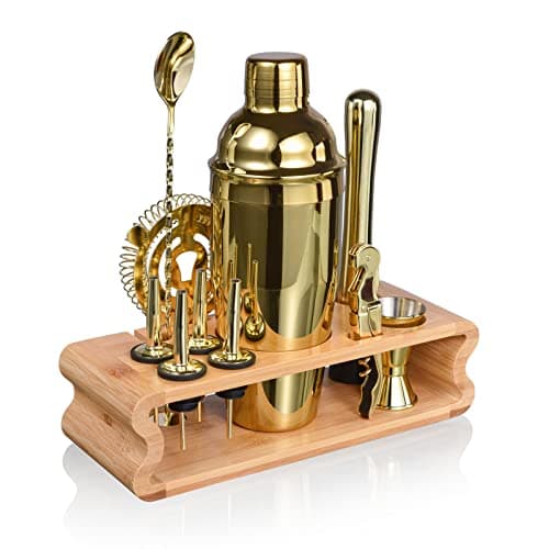 Image of Cocktail Shaker Set, Esmula 750 ml, 12-Piece Stainless Steel Bartender Kit, Gift for Men, Women, Friends, Home Stylish Bar Tool Set with Cocktail Recipe Book