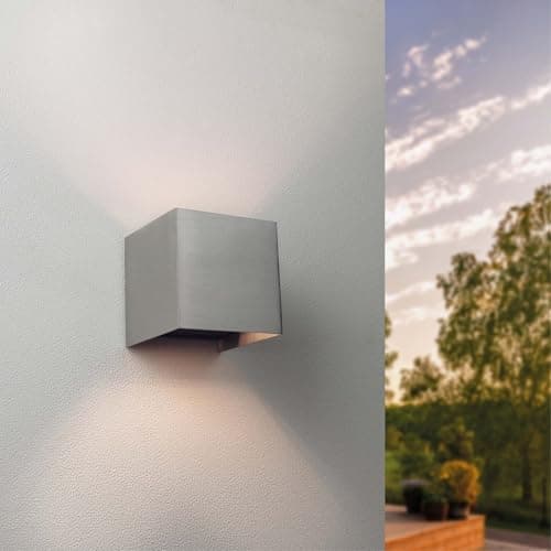 Image of Ledvion - LED Wall Light Dimmable, 3.5W, 2700K, IP54, Grey & Square, Up&Down Light, G9 Fitting, Stainless Steel, Indoor/Outdoor