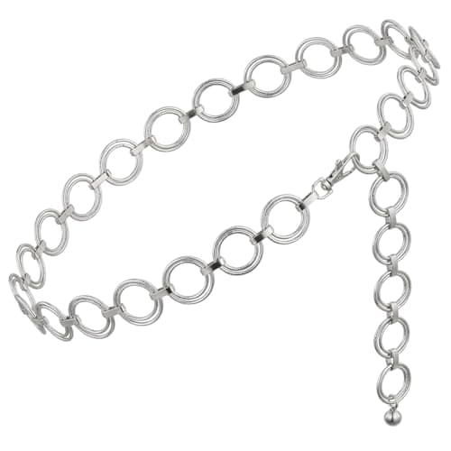 Image of Wnzdp 1PC Silver Chain Belt, Chain Belts for Women, Elegant Metal Belt for Dresses, Fashion Accessory for Various Occasions, Adjustable Design for Comfortable Fit