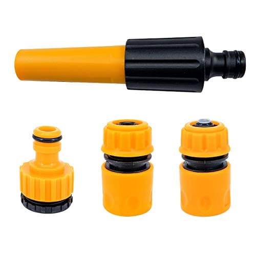 Image of Set of 4 Garden Hose Connectors Set Hose Tap Connector Hose Fitting Starter Set- 2in1 Threaded Tap Connector Hose Waterstop End Quick Connector Nozzle and Spray Guns