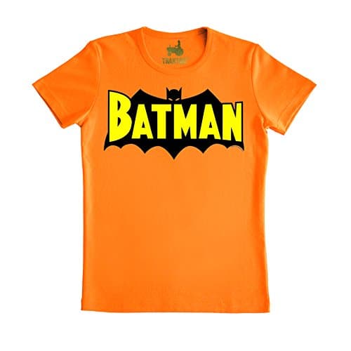 Image of LOGOSHIRT® Batman I Wings I Print T-Shirt I Men & Women I Short Sleeve I Orange I Licensed Original Design I Size L