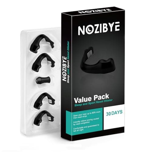 Image of Nozibye Magnetic Nose Strip, Value Pack (30 Pairs, Black), for 30 Days - Anti Snoring Magnetic Nasal Strips, Boost Oxygen & Improve Sleep
