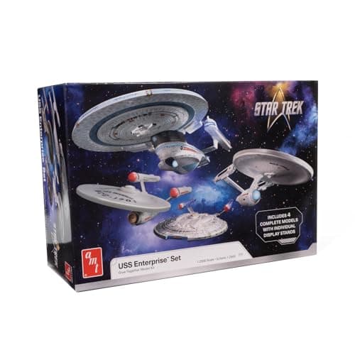 Image of AMT Star Trek U.S.S. Enterprise Four Ship Set 1:2500 Scale Model Kit